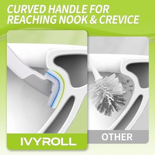 IVYROLL Toilet Bowl Cleaner Wand with 14 Refills | Disposable Toilet Brush Set with Holder, Cleaning System Starter Wand Kit, Bathroom Cleaning Set - size: 1 Count (Pack of 1)