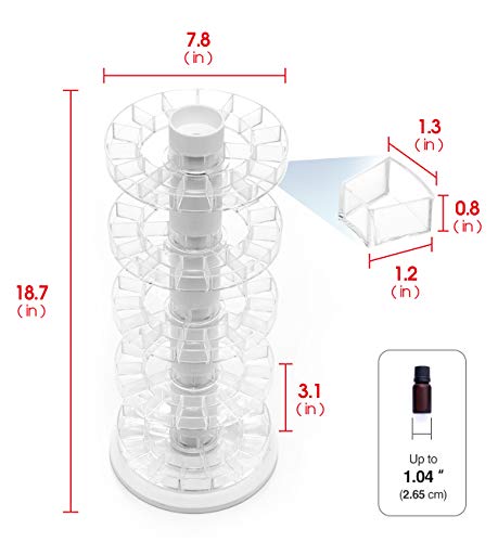 J JACKCUBE DESIGN Rotating Essential Oil Display Stand Spinning Rack for 75 Bottles(up to 120) Organizer 5 Tier Storage Holder -MK505A (5 Tier) - color: 5 Tier