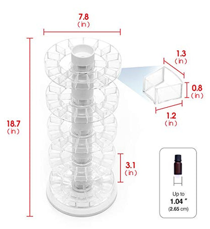 J JACKCUBE DESIGN Rotating Essential Oil Display Stand Spinning Rack for 75 Bottles(up to 120) Organizer 5 Tier Storage Holder -MK505A (5 Tier) - color: 5 Tier