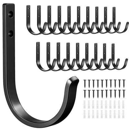 niffgaff Wall Outdoor Hooks for Hanging Coat - 22LB Screw in Metal Hanger Wall Mount, for Closet, Door, Bathrooms, Outside, for Towel, Backpack, Robe, Hat, Black 20 Pack - size: 20 Pack