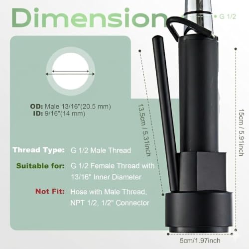 Pull Down Kitchen Faucet Replacement Head, 3-Mode Spray Head with Stream/Spray/Pause, High Pressure Anti-Clog Nozzle, Easy Installation, Universal Fit for Most Kitchen Faucets Matte Black - color: Industrial Spray Head - Matte Black