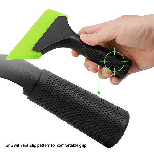 FOSHIO Small Squeegee with 5 Inch Green Rubber Blade Mini Wiper Window Tinting Tools for Mirror Glass Window Cleaner with Non-Slip Handle, 2 Pack - color: With 2 Pack Green