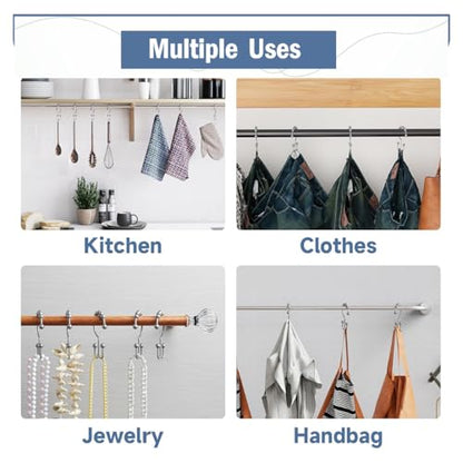 Shower Curtain Hooks Rings, Rust Resistant Metal Double Glide Shower Hooks Rings for Bathroom Shower Rods Curtains, Set of 12 Hooks - Chrome - color: Chrome