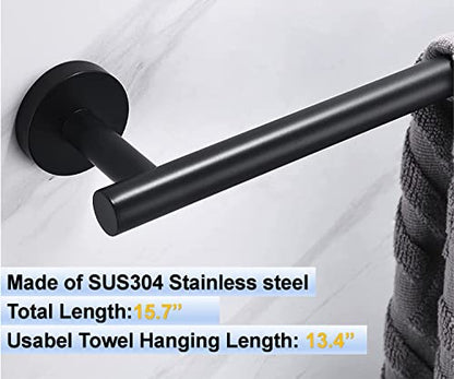 16 Inch Towel Bar 2 Pack for Bathroom 9/12/16/24/28/33 Inch Kitchen Hand Towel Holder Matted Black Stainless Steel 304 RUSTPROOF Wall Mount Towel Rod 2 of Pack (2, Matted Black, 16 Inch) - color: Matted Black, size: 16 Inch