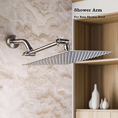 Shower Head Extender, Adjustable Shower Head Extension Brushed Nickel, Adjustable for Any Shower Angels, Universal Straight Shower Arm - color: Brushed Nickel, size: 10 Inch
