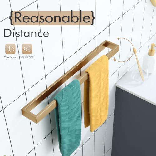 KOKOSIRI Towel Bar for Bathroom Wall Mount Bath Towel Holder 24-Inch Kitchen Rack Champagne Bronze Stainless Steel, 1 Pack B4008CPG-L24 - color: Champagne Bronze, size: 24-Inch