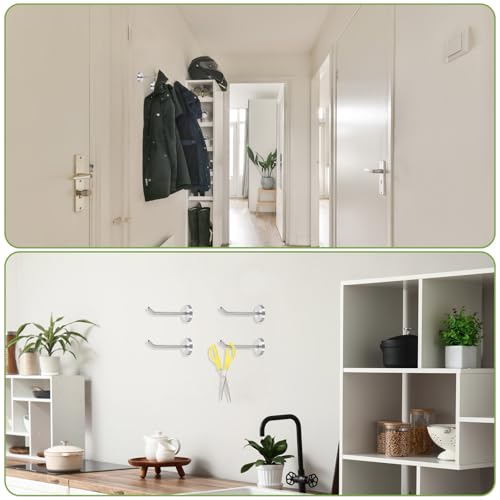 uxcell 4Pcs 2 Inch Coat Hooks, Stainless Steel Long Nose Wall Mount Hook, Robe Towel Hangers with Screws for Livingroom Bathroom Closets and Wardrobe, Silver Tone - color: Silver Tone, size: 2 Inch