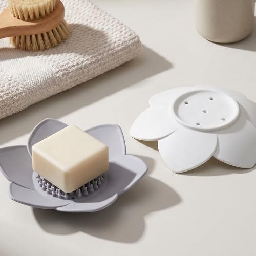 2 Pcs Shower Steamer Tray, Shower Steamer Holder with Self Draining | Silicone Showers Soap Tray Dish For Bathroom Counter, Kitchen Sink, Showers Bathtub Soap Holder