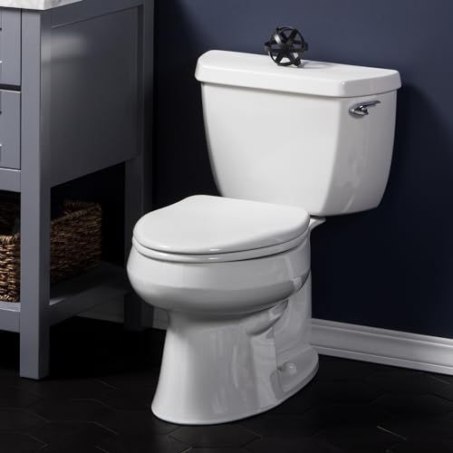 Bemis Alesio II Slow Close Toilet Seat, Easy Clean Hinges and Adjustable Perfect Fit Wood Seat, Made in USA, Elongated, White - color: White, size: Elongated