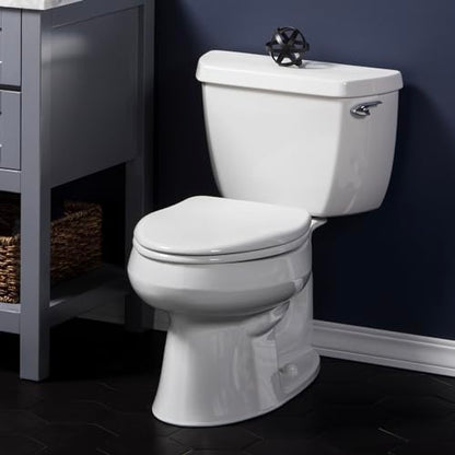 Bemis Alesio II Slow Close Toilet Seat, Easy Clean Hinges and Adjustable Perfect Fit Wood Seat, Made in USA, Elongated, White - color: White, size: Elongated