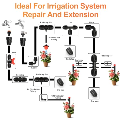 Universal 3/4 Inch Female Pipe Thread to 1/2 Inch Drip Irrigation Tubing Adapter, 6 Pack 1/2 In. Barbed Drip Line x 3/4 In. Faucet PVC Adapter Connect 3/4" FHT Garden Faucet Hose Bibb - size: 1/2" to 3/4" Adapter 6 Pcs