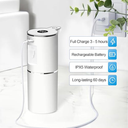 Automatic Liquid Soap Dispenser,6 Level Adjustable Liquid, Wall Mount Soap Dispenser,USB Rechargeable with LED Display,12.8oz/ 380ml Touchless Hand & Dish Dispenser for Bathroom, Kitchen