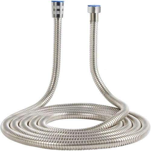 Upgraded 121-Inch Stainless Steel Handheld Shower Hose Explosion-Proof Stainless Steel Woven Inner Pipe Hose with Brass Nut and Brass Insert
