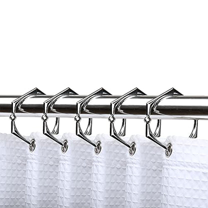 Shower Rings, Shower Curtain Rings for Bathroom, Rustproof Zinc Shower Curtain Hooks Rings, Set of 12 (Chrome) - color: Chrome