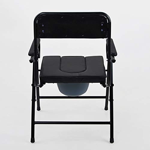 Commode Chair Folding Commode Chair - Bedside Potty Chair with Safety Frame Rails Handicap Padded Toilet Seat Bathroom Shower Chair for Elderly Disabled Pregnant Women