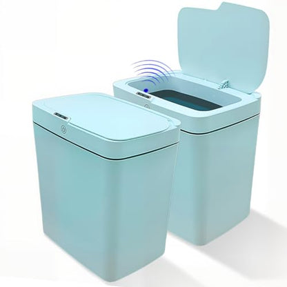 4 Gallon Automatic Sensor Trash Can - Small Smart Garbage Bin with Sealed Lid for Odor Control, Perfect for Bathroom, Kitchenette & Tiny Homes.2 Blue.
