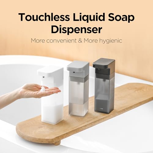 mooas Multi Auto Gel Hand Soap Dispenser, Automatic, Rechargeable (Black) | 3-Level Adjustable, IPX7 Waterproof, USB-C Charging, 15.2oz Capacity, Liquid Soap, Automatic Cleaning, Kitchen, Bathroom - color: Black