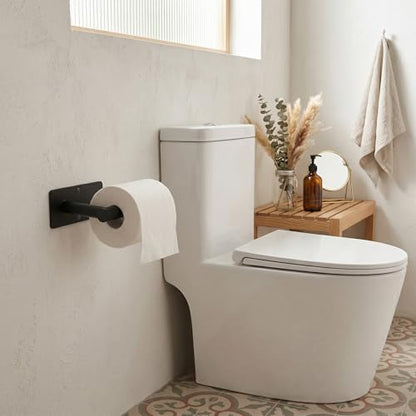 Toilet Paper Holder Wall Mount, Adhesive/Screw, for Bathroom, RV, Black