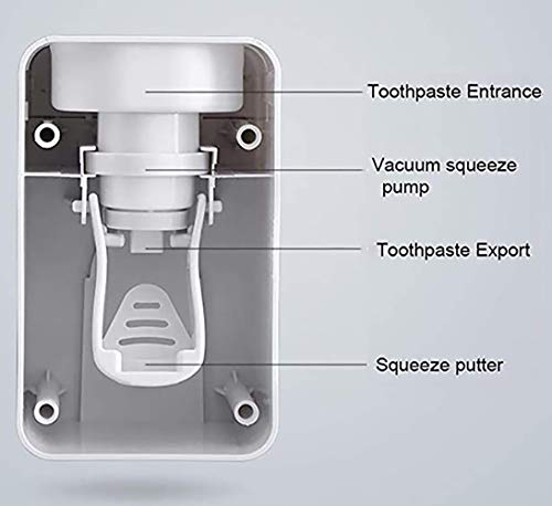 Automatic Toothpaste Dispenser for Kids, 2 PCS Toothpaste Squeezer for Kids & Family Shower Decor, is Wall Mounted Bathroom Accessories Organizer (Black, Pack-2)