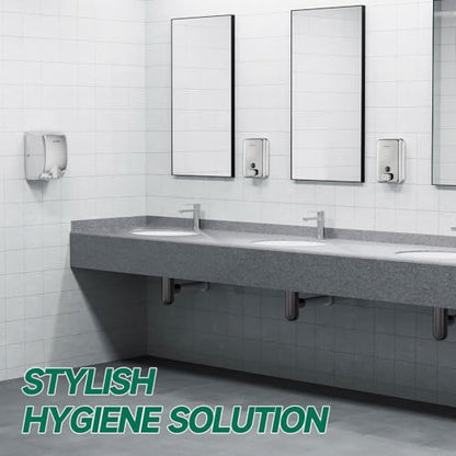 anydry Commercial Soap Dispenser Wall Mounted 37oz Brushed Stainless Steel | Liquid Hand Soap Dispenser, Ideal for Commercial Bathroom, Large Capacity, Easy Refill, Leak-Proof Pump, Stable Installation - color: Polished