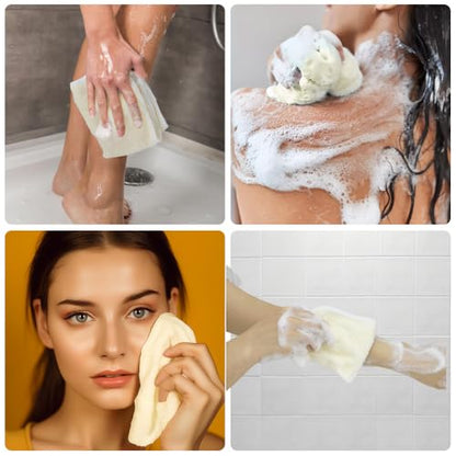 Face & Body Wash Cloths - Exfoliating Scrubbers - 5 Pack - style: White