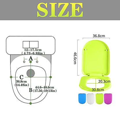White Quick Release Toilet Seat with Easy Clean Polypropylene Material in Green, Purple, Blue, Sky Blue - One Size - color: Green