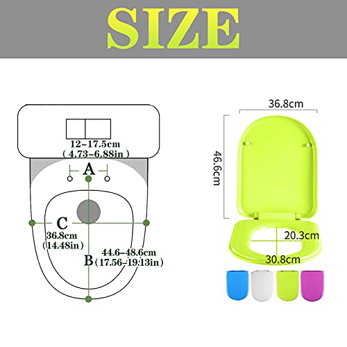 White Quick Release Toilet Seat with Easy Clean Polypropylene Material in Green, Purple, Blue, Sky Blue - One Size - color: Sky Blue