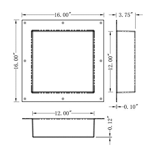 Shower Niche Ready for Tile Flapped Over Designed Shower Shelf Insert 16X16(UGSN1616) - style: UGSN1616