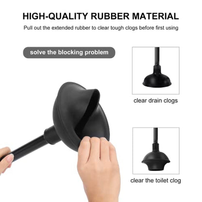 SetSail Toilet Brush and Plunger Set, Toilet Plungers for Bathroom Heavy Duty Toilet Bowl Brush & Toilet Brush Compact Size Toilet for Bathroom