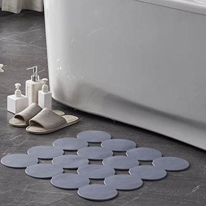 Webos Square Shower Mat Nonslip - Rubber Bathtub Mat with Suction Cups for Inside Shower Bathroom Floor (Grey, 21X21”) - color: Grey