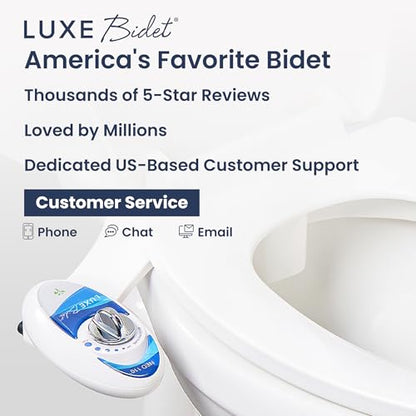 LUXE Bidet NEO 110 - Non-Electric Bidet Attachment for Toilet Seat, Blue | Single Nozzle, Adjustable Water Pressure, Rear Wash - color: Blue