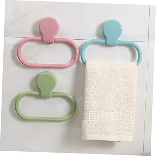 NUOBESTY Self Adhesive Towel Holder Ring No Drilling Abs Towel Rack for Bathroom Kitchen Wall Mount Easy Installation Green