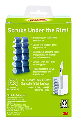 Scotch-Brite Disposable Toilet Cleaner Refill Pads, Disposable Refills with Built-In Bleach Alternative, Removes Rust & Hard Water Stains, 40 Disposable Refills