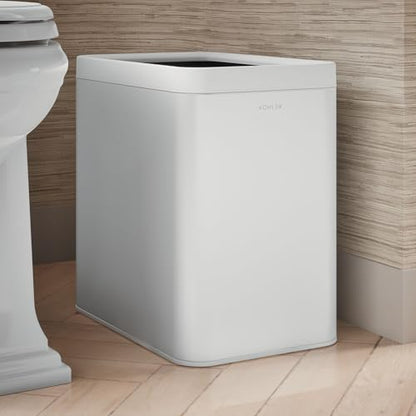 Kohler K-31314-STW 25-Liter Open-Top Trash Can, White Stainless Steel - color: White Stainless Steel, size: 6.6 Gallon - Open Top