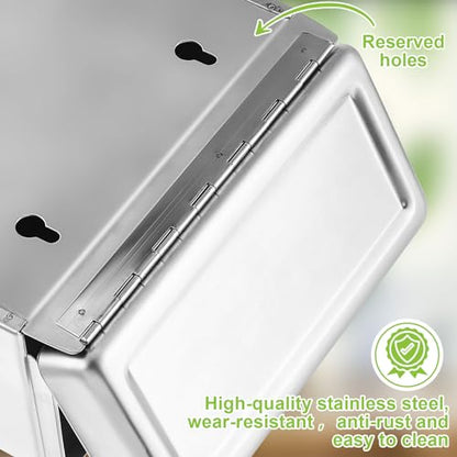 Tioncy 1 Pcs Sanitary Napkin Receptacle with 100 Feminine Hygiene Liner Bag Wall Mounted Tampon Holder for Bathroom Sanitary Napkin Disposal Bags Tampon Disposal Bin for Home Public Restrooms