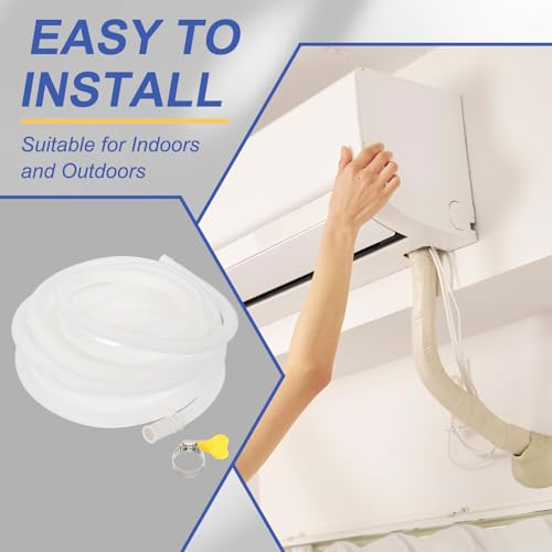PATIKIL 49.2ft Air Conditioner Drain Kit, Universal AC Drain Hose Connector Hose with Clamp Rubber Adapter for Mini-Split Window AC Unit Dehumidifier Faucet - size: 49.2ft