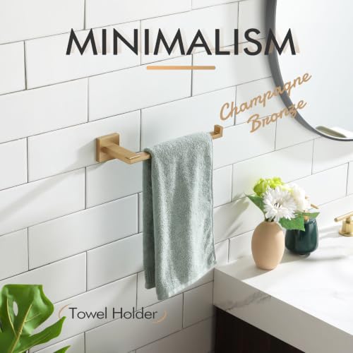 KOKOSIRI Towel Bar for Bathroom Wall Hand Towel Rack Holders Champagne Bronze Stainless Steel Heavy Duty Bathroom Organization and Storage, B3006CPG - color: Champagne Bronze