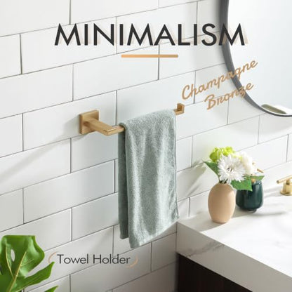 KOKOSIRI Towel Bar for Bathroom Wall Hand Towel Rack Holders Champagne Bronze Stainless Steel Heavy Duty Bathroom Organization and Storage, B3006CPG - color: Champagne Bronze