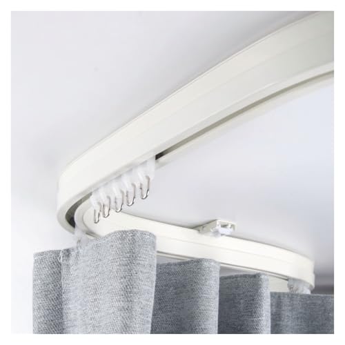 White Curved Curtain Track Ceiling Mount Heavy Duty, Wall Mounting Shower Closets Curtains Bendable Rail 50 45 40 35 30 25 20 15 10 5 ft, for Privacy in Open Rooms(Wall Mount,1m/3.2ft) - color: Wall Mount, size: 1m/3.2ft