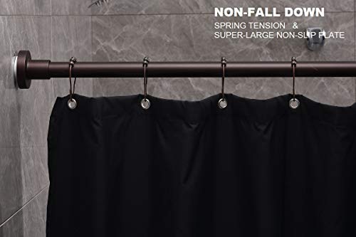 Shower Curtain Rod 43-73 Inches Matte Bronze, Rustproof and Non-Slip Spring Tension Rod for Window or Bathroom, Stainless Steel - color: Bronze