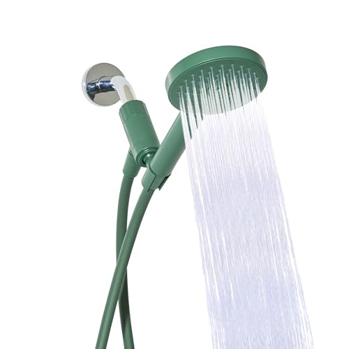sproos! - Handheld Showerhead, High Pressure Performance, Green | Colorful - Easy DIY Installation - Renter Friendly - 3 Spray Functions with Pause - Extra Long 70 Inch Flexible Hose - color: Green