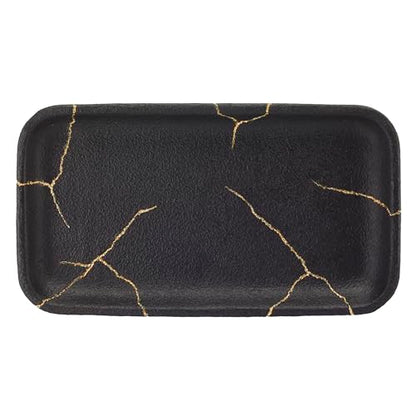 Nicole Miller - Vanity Tray, Resin Countertop Accessories, Dorm Room Essentials (Sydney Collection, Black/Gold) - size: 5.5" x 1" x 10"