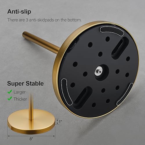 BAGNOLUX Bathroom Toilet Paper Holder Stand with Reserve, SUS304 Stainless Steel Rustproof Pedestal Tissue Roll Holder Heavy Duty (Brushed Brass) - color: Brushed Brass
