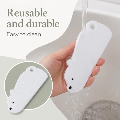 Squeegee for Shower Glass, Mini Squeegee | 6.69 x 2.75 Inch All-Purpose Cute Bear Shaped Glass Scraper for Shower Doors, Mirrors, Bathroom, Kitchen Countertops, Car