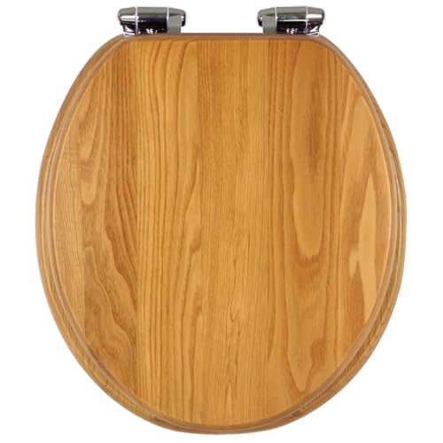Design House Dalton Round Toilet Seat, Honey Oak | Surface, Oak, Hardware, 561241 - color: Honey Oak