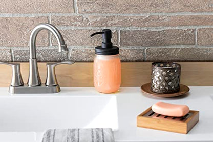Mason Jar Soap Dispenser - Black - with 16 Ounce Ball Mason Jar - Made from Rust Proof Stainless Steel - Two Pack - size: Pack of 2
