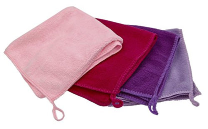 EcoSol Designs - Microfiber Towels, Cleaning & Drying Must-Have, Soft, Thick Dry/Wipe for Personal/Home/Office/Car Use, 4 12x12 Towels with Hanging Loops in Dark and Light Pink, Purple & Lavender - color: Pink Dark, Pink Light, Purple, Lavender