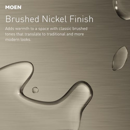 Moen YG0418BN Bathroom Safety 18-Inch Stainless Steel Modern Bathroom Grab Bar, Brushed Nickel - color: Brushed Nickel