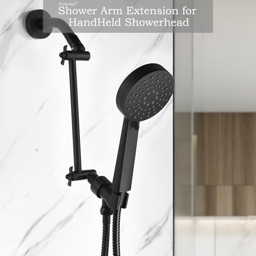 Shower Extension Arm for Rain Showerheads, Angle & Height Adjustable, Universal Connector, Easy to Install - Matte Black, 10 Inch - color: MTB, style: 10 Inch