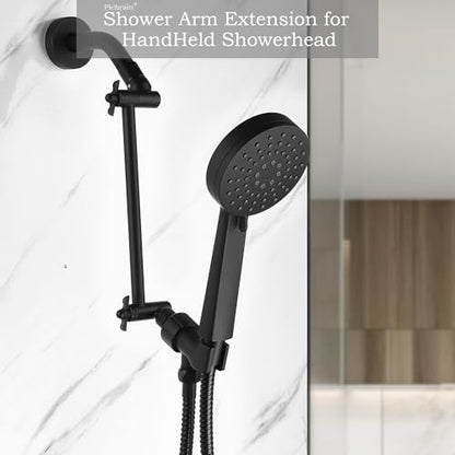 Shower Extension Arm for Rain Showerheads, Angle & Height Adjustable, Universal Connector, Easy to Install - Matte Black, 10 Inch - color: MTB, style: 10 Inch